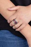 Dauntless Shine Red Ring (Paparazzi)