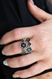 Floral Crowns Black ring (Paparazzi)