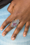 formal floral pink ring (Paparazzi)