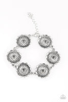 Funky Flower Child Silver Bracelet (Paparazzi)