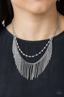 Fierce In Fringe Silver Necklace (Paparazzi)