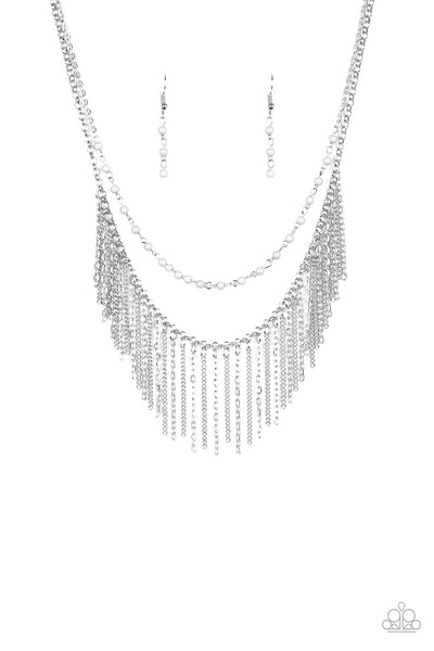 Fierce In Fringe Silver Necklace (Paparazzi)